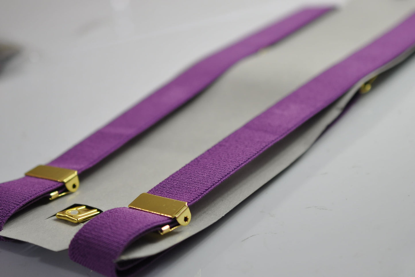 Orchid Purple 25MM Elastic Y-Back Suspenders Golden Gold Color Metal Clips for Men Adult / Youth Teenage / Kids Boy /Toddler Baby Infant