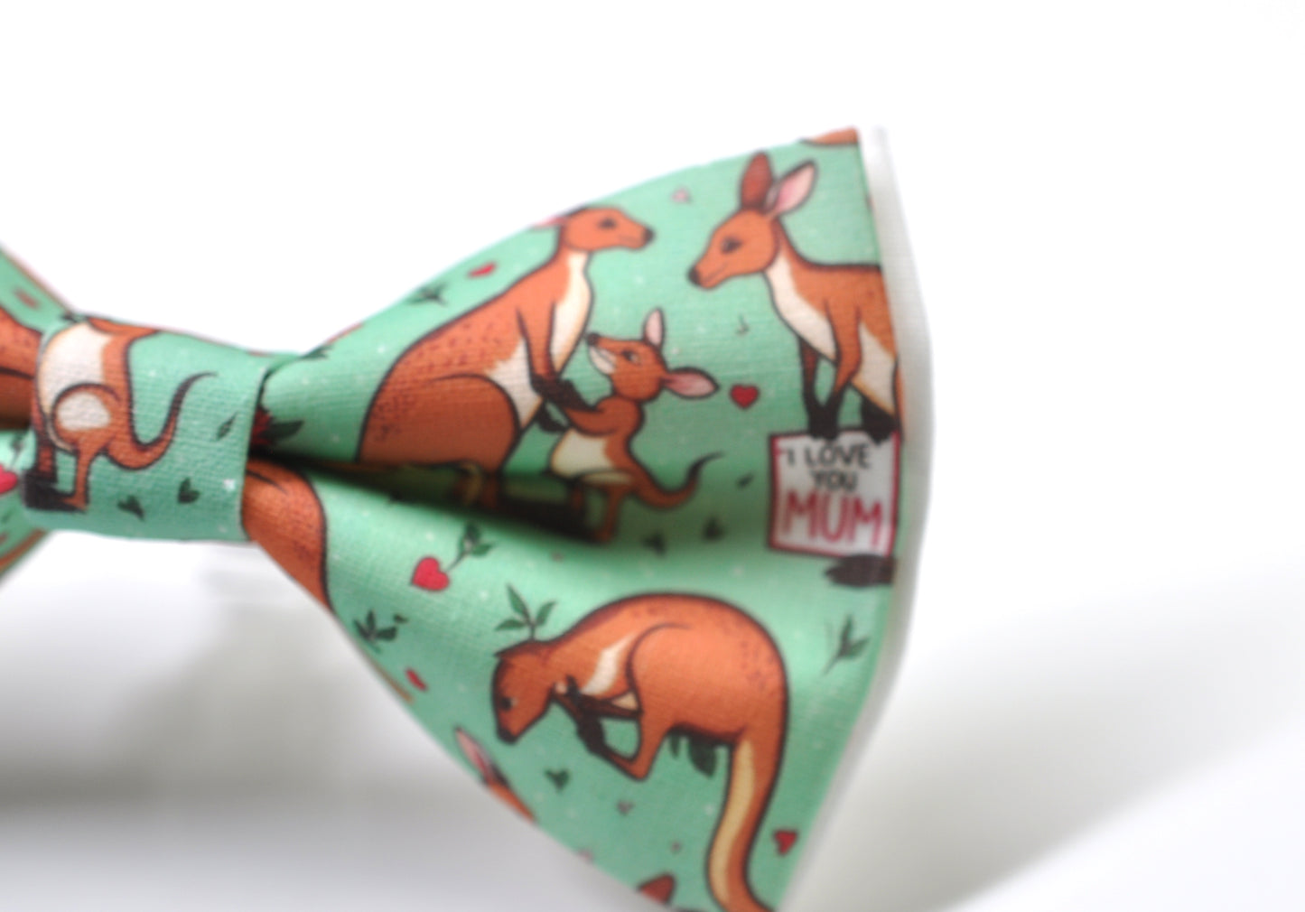 Kangaroo Happy Mothers day Carnations Pattern Cotton Bow tie Bowtie for Men Adult / Youth Teenage / Boy Kids / Toddler Baby Infant