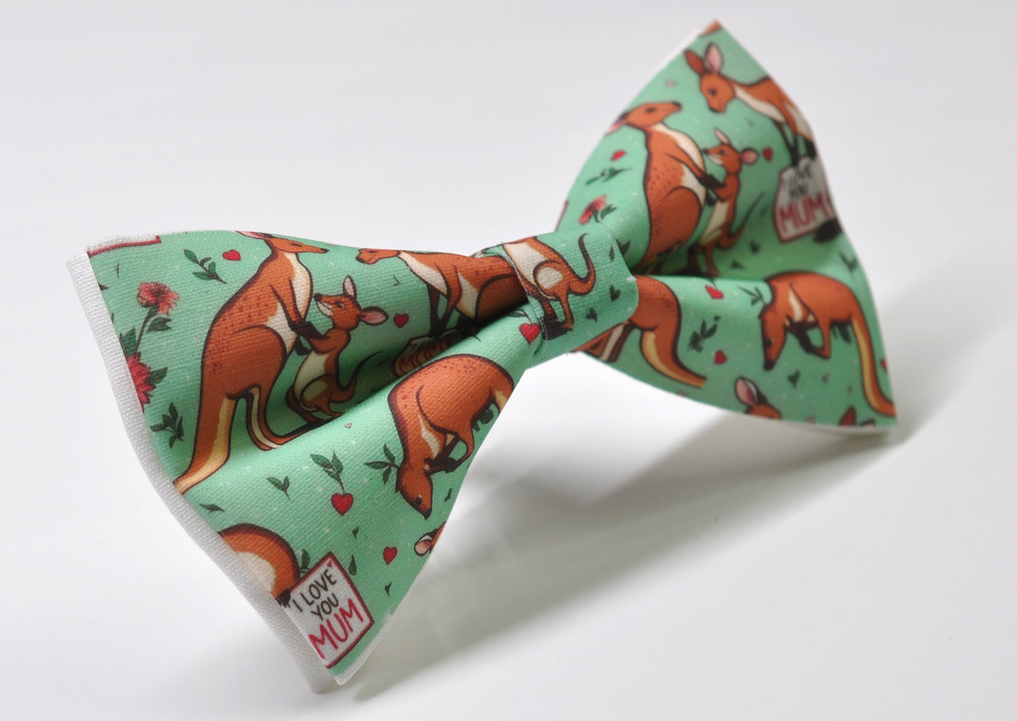 Kangaroo Happy Mothers day Carnations Pattern Cotton Bow tie Bowtie for Men Adult / Youth Teenage / Boy Kids / Toddler Baby Infant