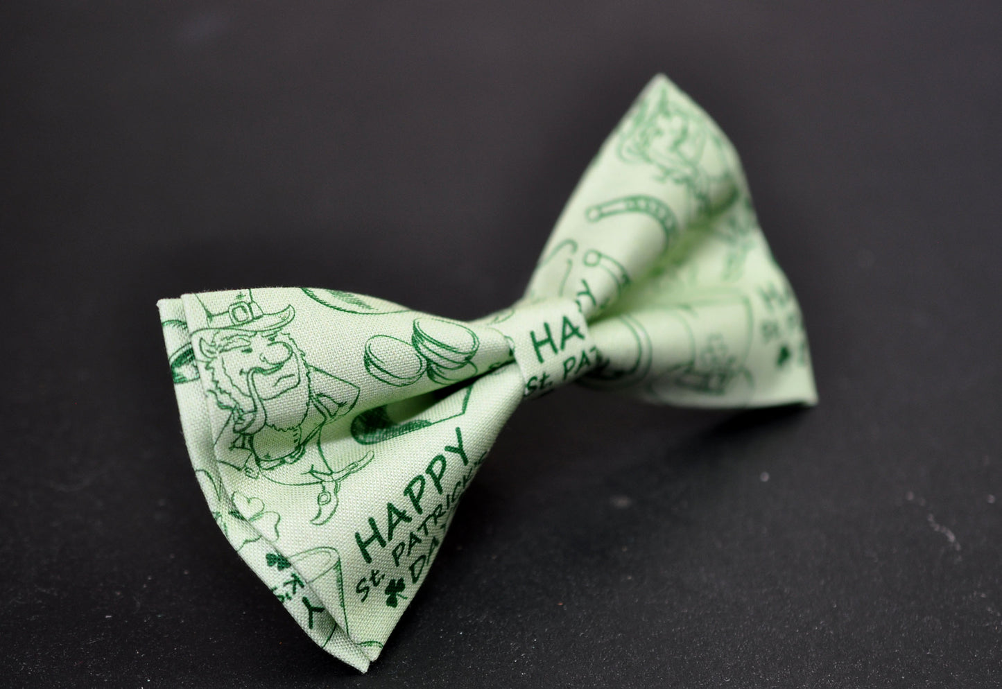 Happy St Patrick’s Day Green Clover Cotton Bow tie Bowtie for Men Adult / Youth Teenage / Boy Kids / Toddler Baby Infant