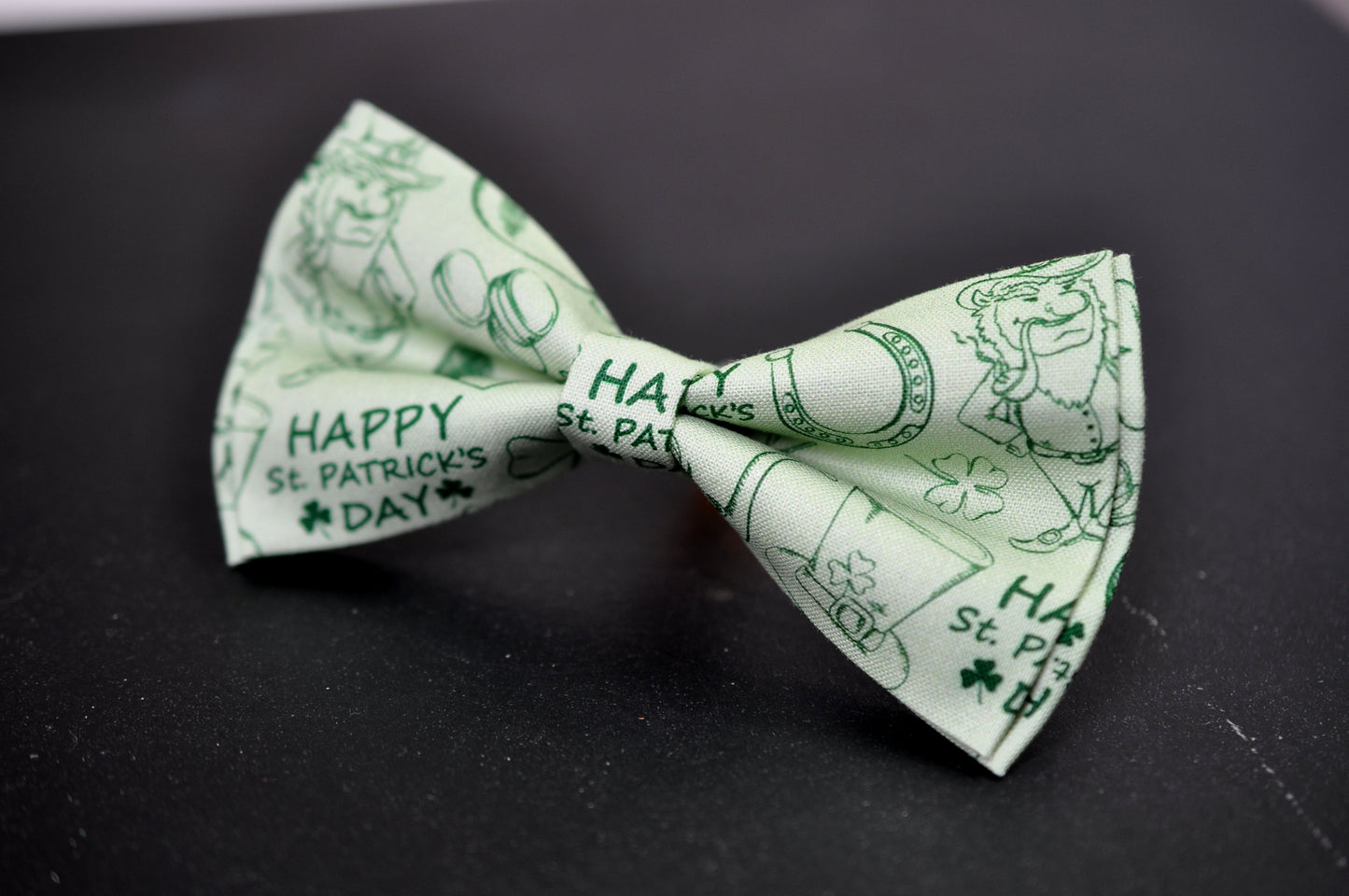 Happy St Patrick’s Day Green Clover Cotton Bow tie Bowtie for Men Adult / Youth Teenage / Boy Kids / Toddler Baby Infant