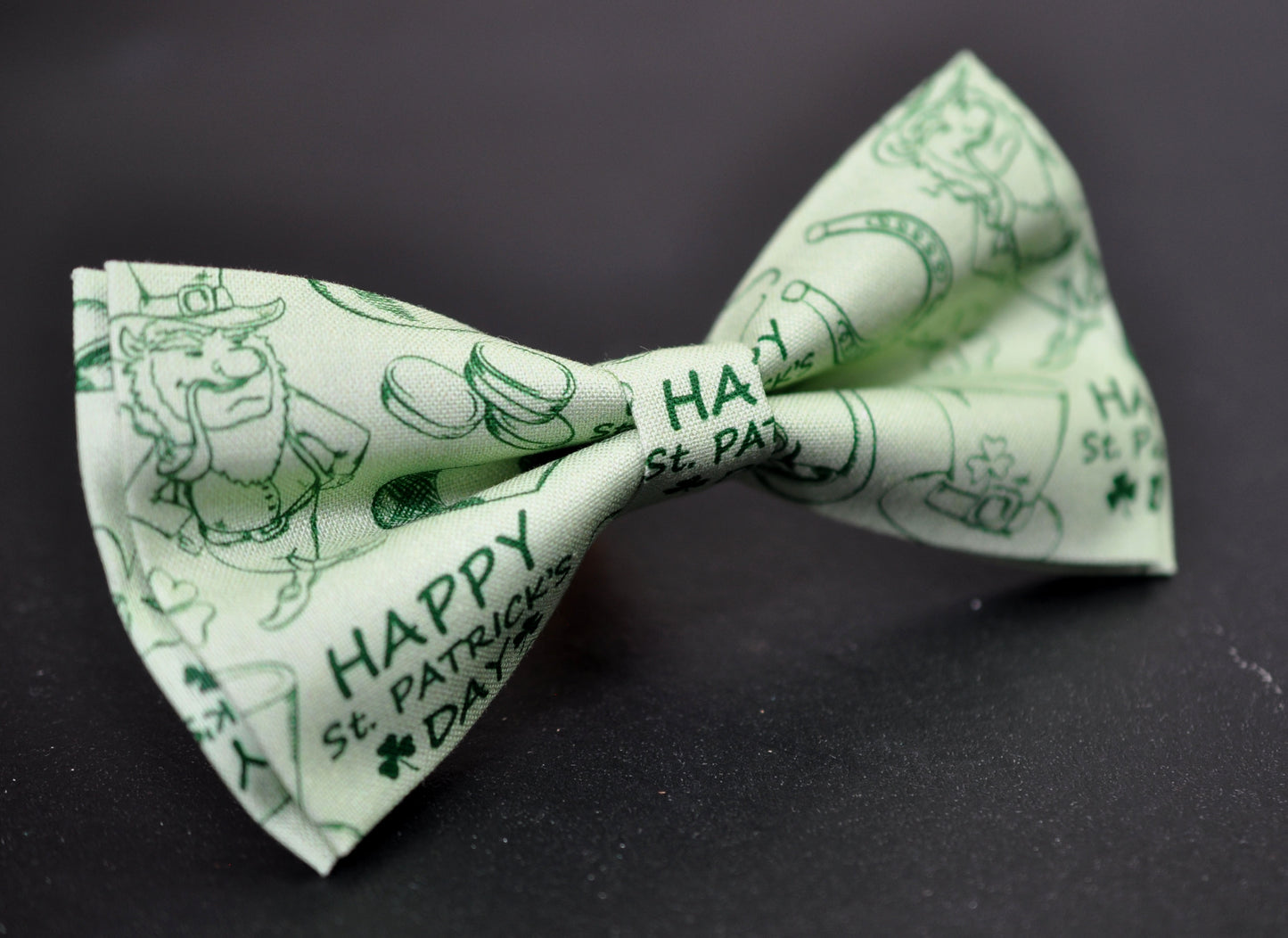 Happy St Patrick’s Day Green Clover Cotton Bow tie Bowtie for Men Adult / Youth Teenage / Boy Kids / Toddler Baby Infant