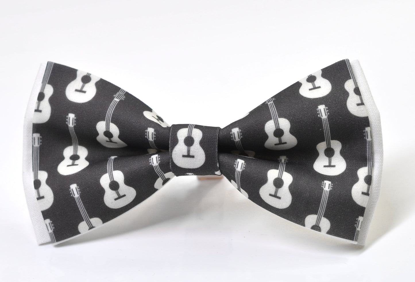 Black White Cotton Music Guitar Pattern Cotton Bow tie Bowtie for Men Adult / Youth Teenage / Boy Kids / Toddler Baby Infant