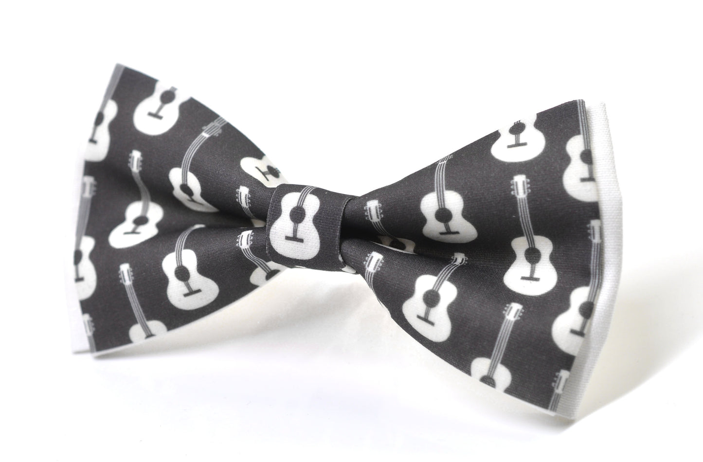 Black White Cotton Music Guitar Pattern Cotton Bow tie Bowtie for Men Adult / Youth Teenage / Boy Kids / Toddler Baby Infant