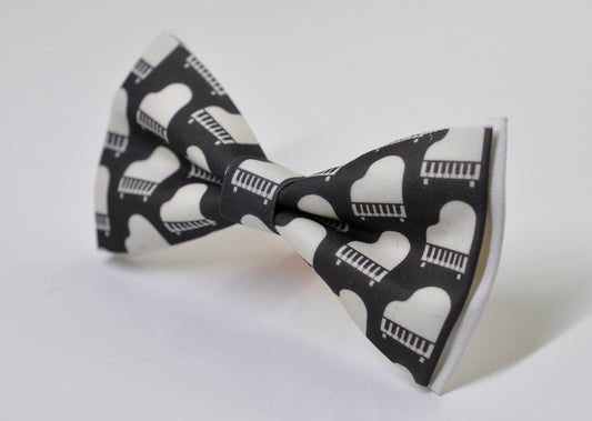 Black White Cotton Music Piano Keyboard Pattern Cotton Bow tie Bowtie for Men Adult / Youth Teenage / Boy Kids / Toddler Baby Infant