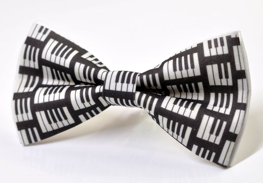 Black White Cotton Music Piano Keyboard Pattern Cotton Bow tie Bowtie for Men Adult / Youth Teenage / Boy Kids / Toddler Baby Infant