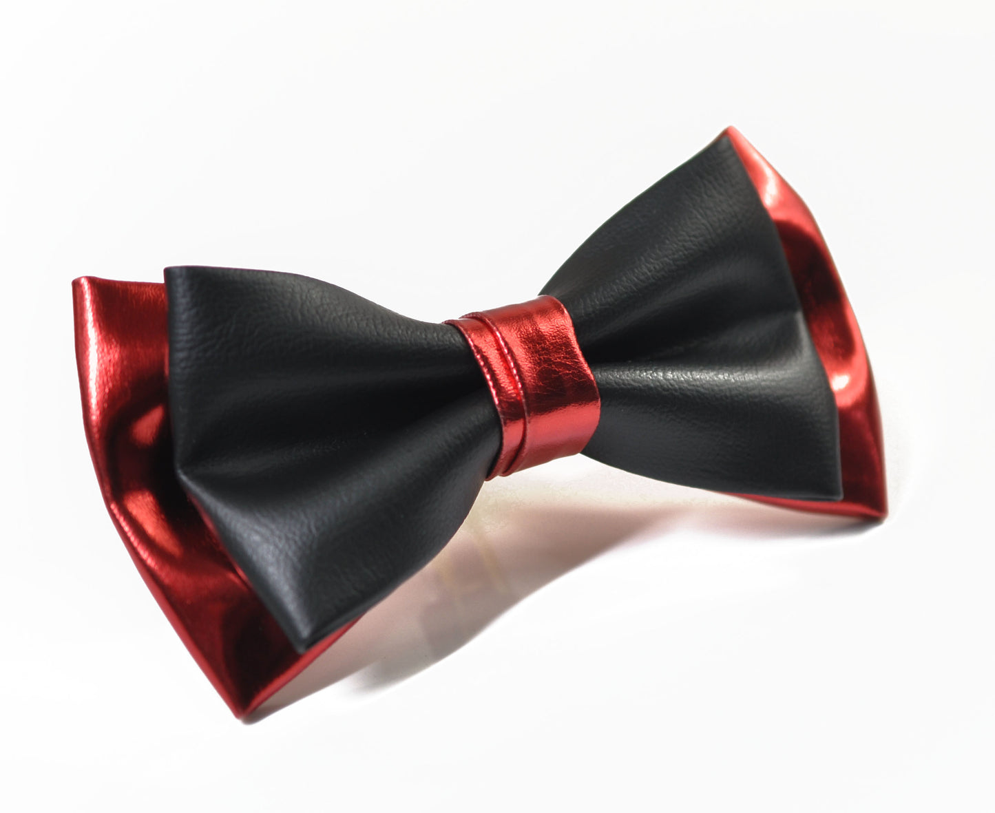Red and Black Faux Leather Pretied Bow tie Bowtie for Men Adult / Youth Teenage / Page Boy Kids / Toddler Baby infant