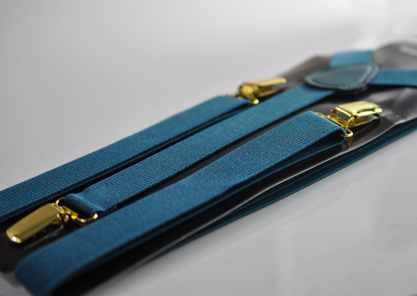 Teal Blue 25MM Elastic Y-Back Suspenders Braces Gold Golden Metal Clips for Men Adult / Youth  / Kids Boy /Toddler Baby Infant (Copy)