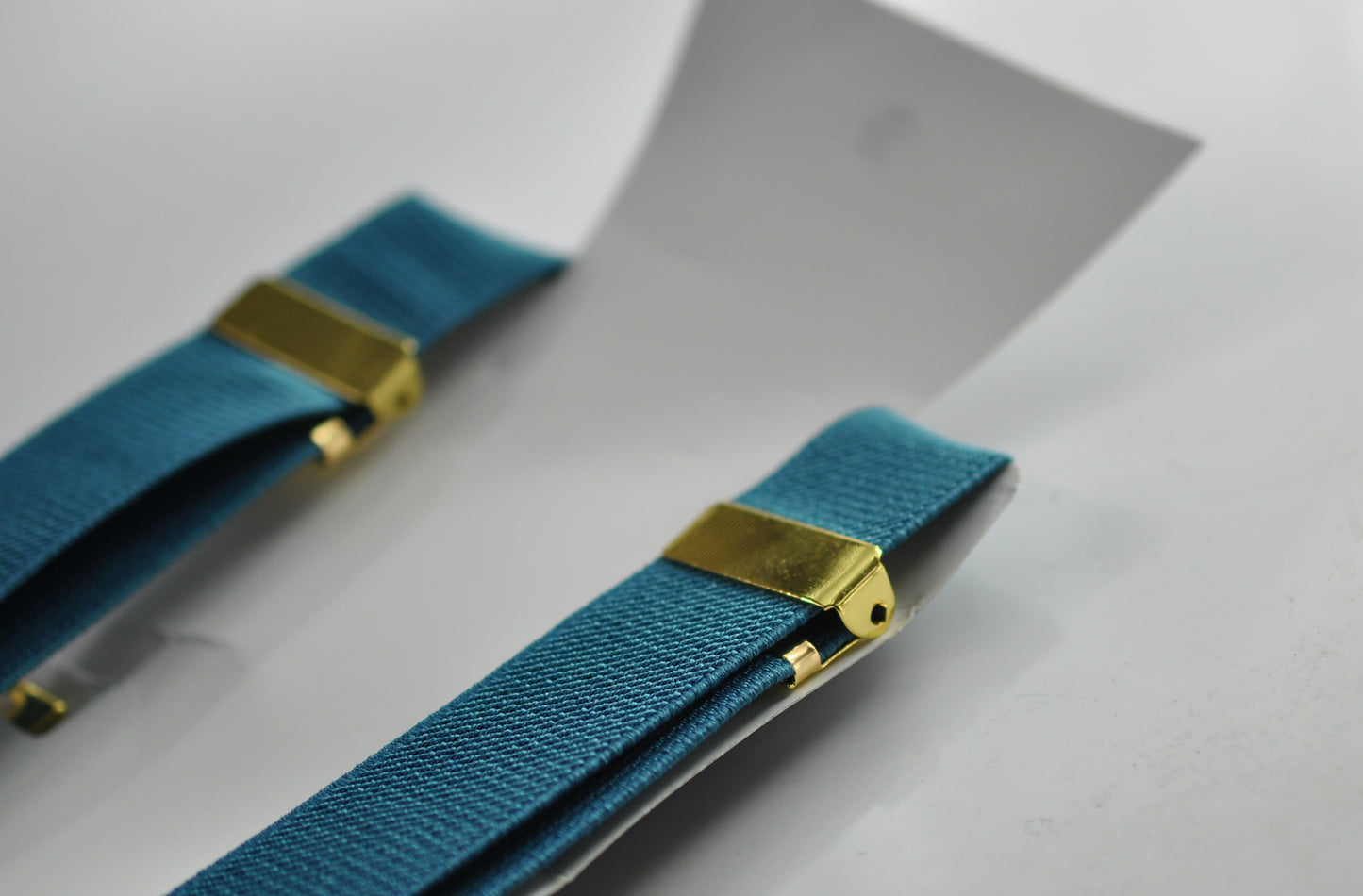 Teal Blue 25MM Elastic Y-Back Suspenders Braces Gold Golden Metal Clips for Men Adult / Youth  / Kids Boy /Toddler Baby Infant (Copy)