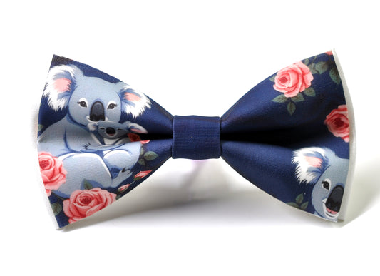 Koala Happy Mothers day Carnations Pattern Cotton Bow tie Bowtie for Men Adult / Youth Teenage / Boy Kids / Toddler Baby Infant