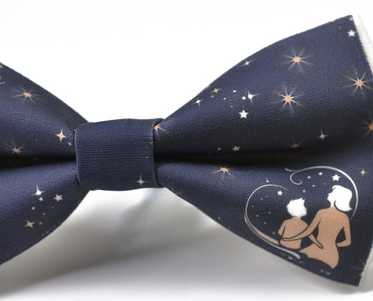 Starry Sky Happy Mothers day Carnations Pattern Cotton Bow tie Bowtie for Men Adult / Youth Teenage / Boy Kids / Toddler Baby Infant