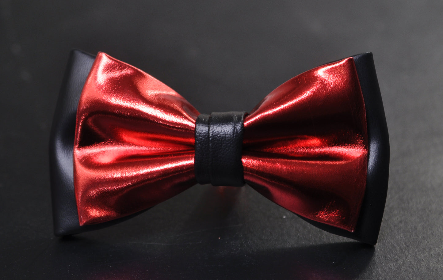 Red and Black Faux Leather Pretied Bow tie Bowtie for Men Adult / Youth Teenage / Page Boy Kids / Toddler Baby infant