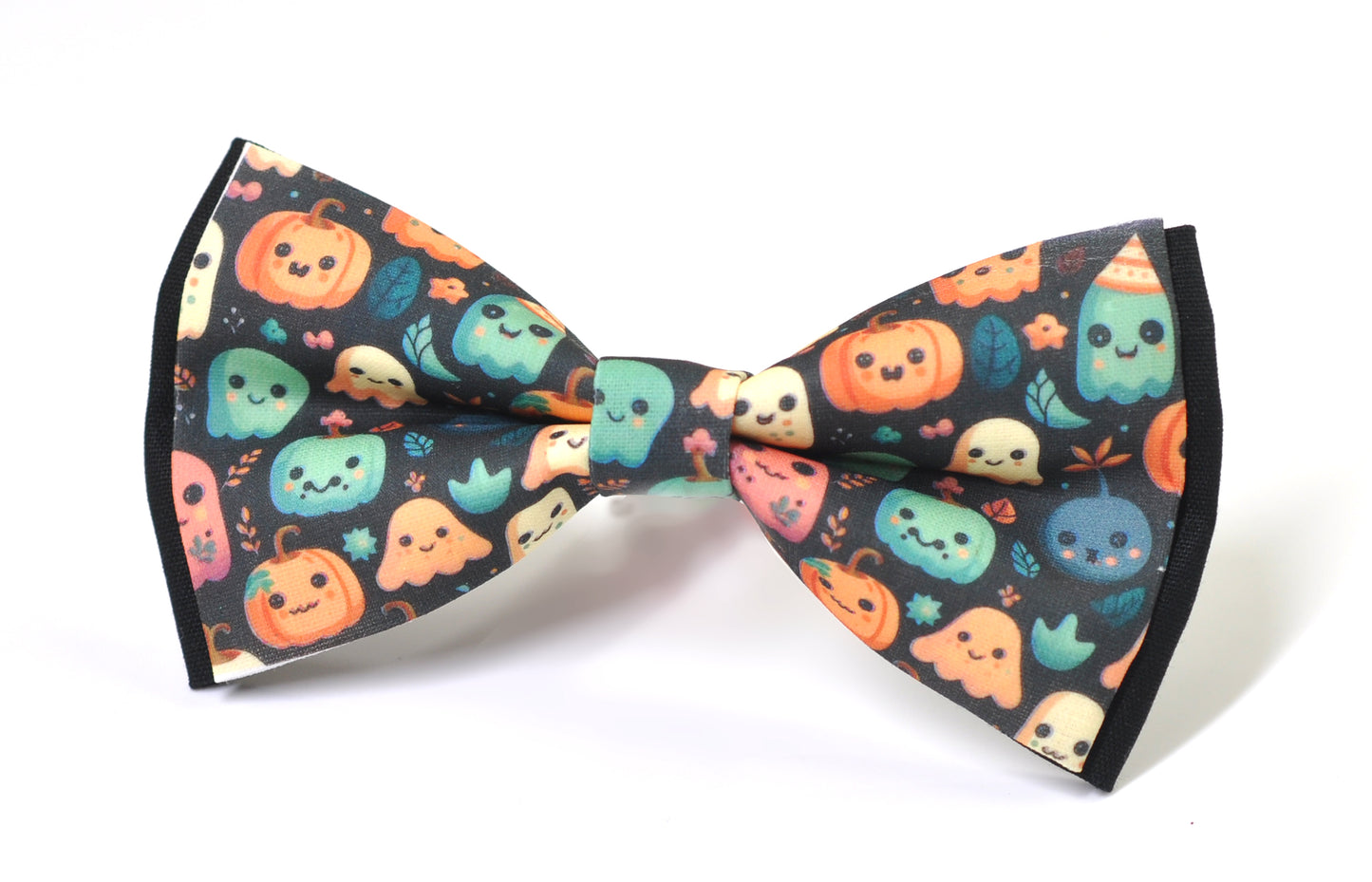 Halloween Bow Tie – Cute Ghosts & Pumpkins Print – Handmade Bowtie for Party, Costume for Men / Youth / Boy Kids / Toddler Baby Infant