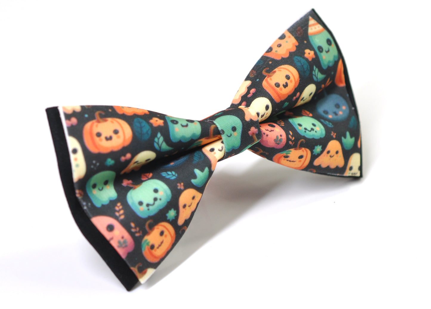 Halloween Bow Tie – Cute Ghosts & Pumpkins Print – Handmade Bowtie for Party, Costume for Men / Youth / Boy Kids / Toddler Baby Infant