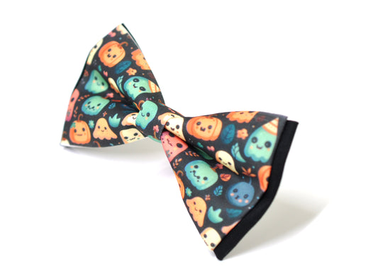 Halloween Bow Tie – Cute Ghosts & Pumpkins Print – Handmade Bowtie for Party, Costume for Men / Youth / Boy Kids / Toddler Baby Infant