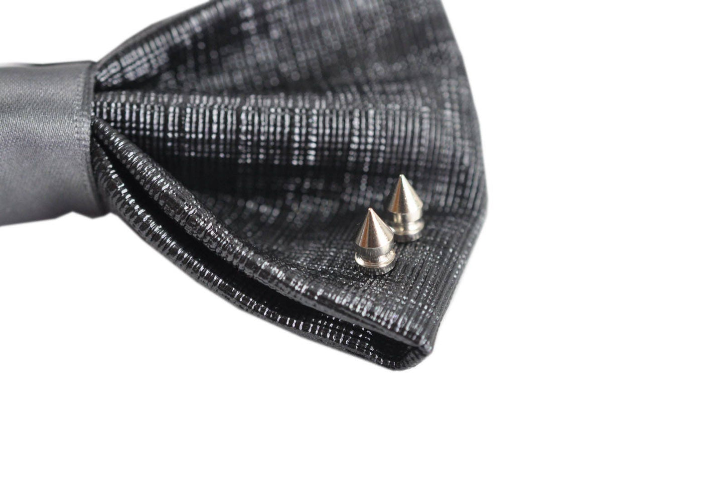 Mens PVC Faux Leather Black Fashion Rivet Shining The punk Style Bow Tie Bowties Wedding Party