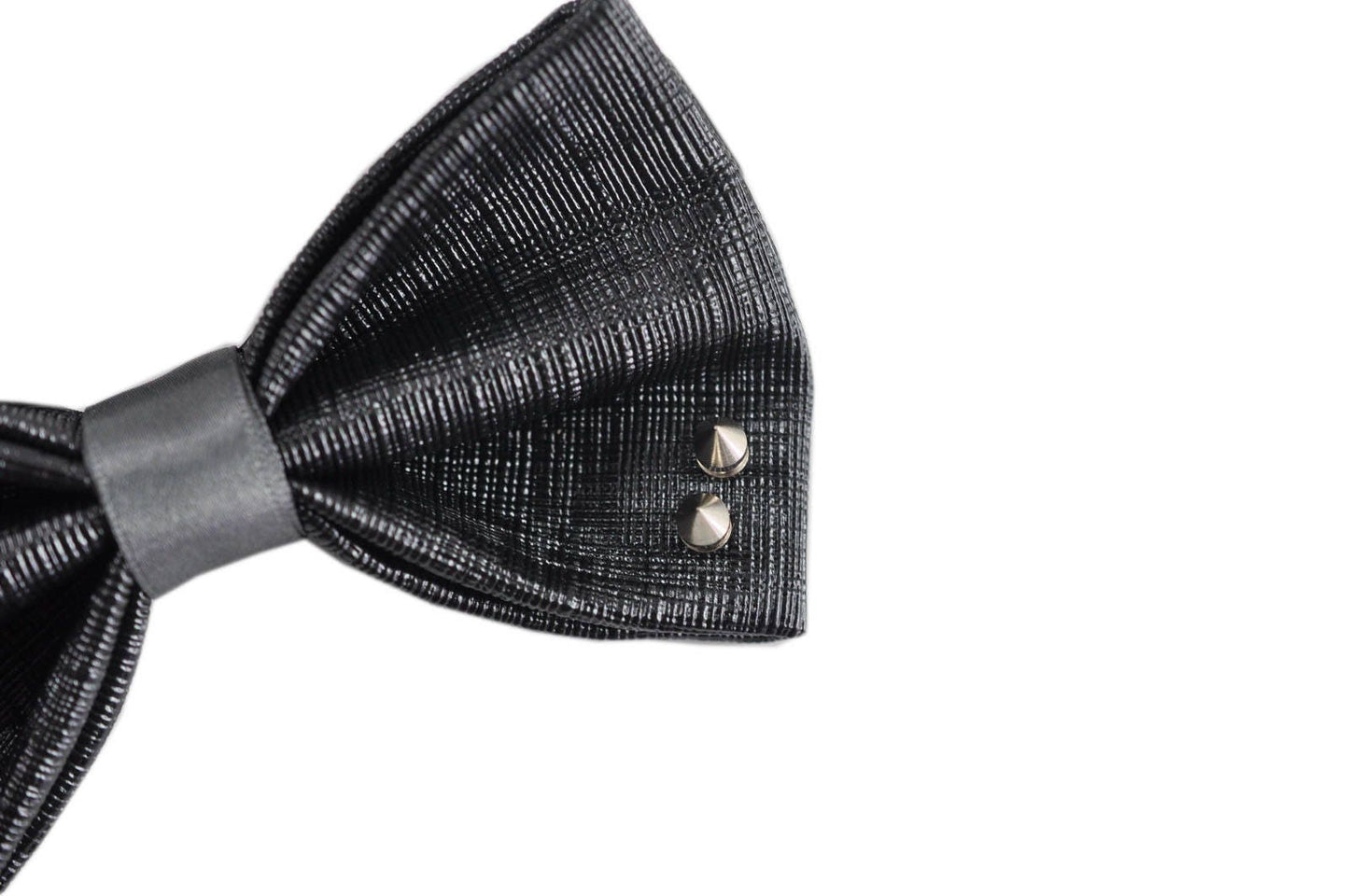 Mens PVC Faux Leather Black Fashion Rivet Shining The punk Style Bow Tie Bowties Wedding Party