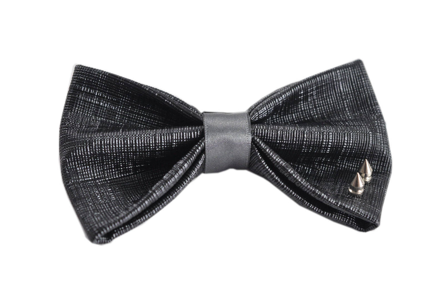 Mens PVC Faux Leather Black Fashion Rivet Shining The punk Style Bow Tie Bowties Wedding Party