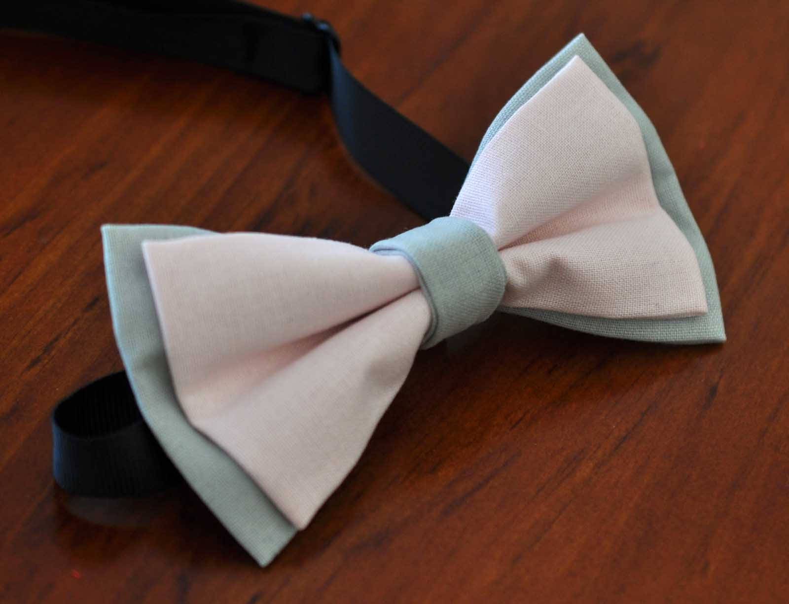 NEW Pink and Grey 100% Cotton Hand Made Best Man Bowtie Bow Tie Wedding Ball Party