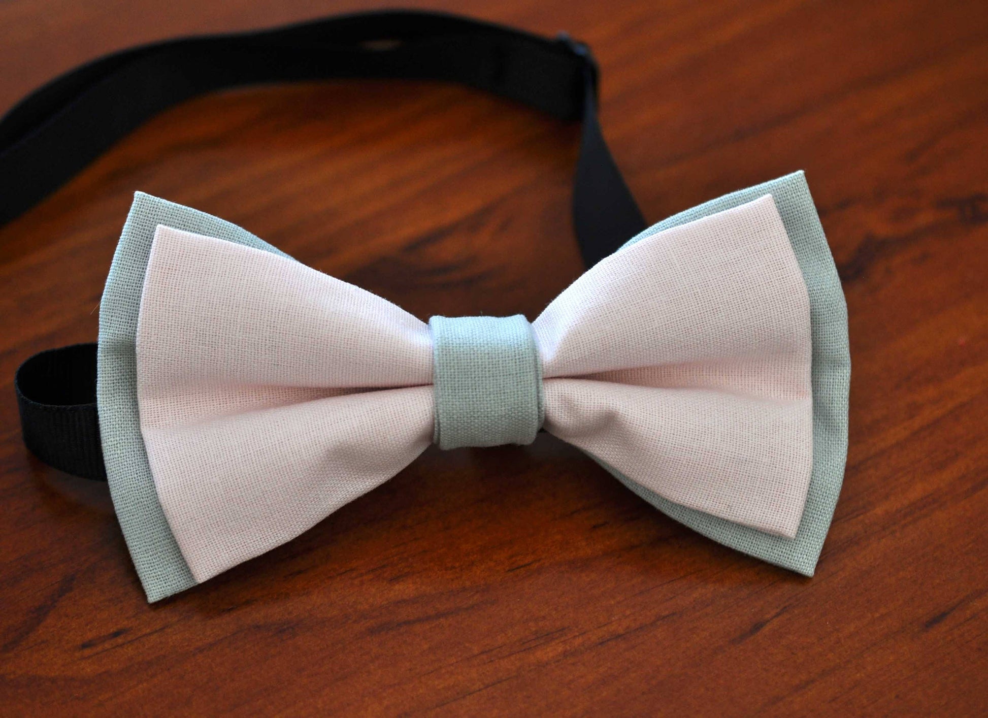 NEW Pink and Grey 100% Cotton Hand Made Best Man Bowtie Bow Tie Wedding Ball Party