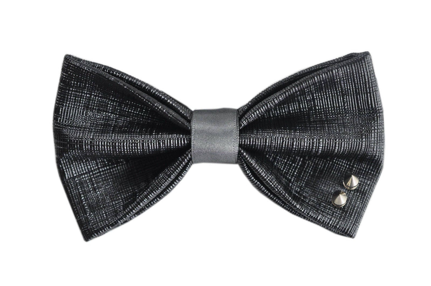 Mens PVC Faux Leather Black Fashion Rivet Shining The punk Style Bow Tie Bowties Wedding Party