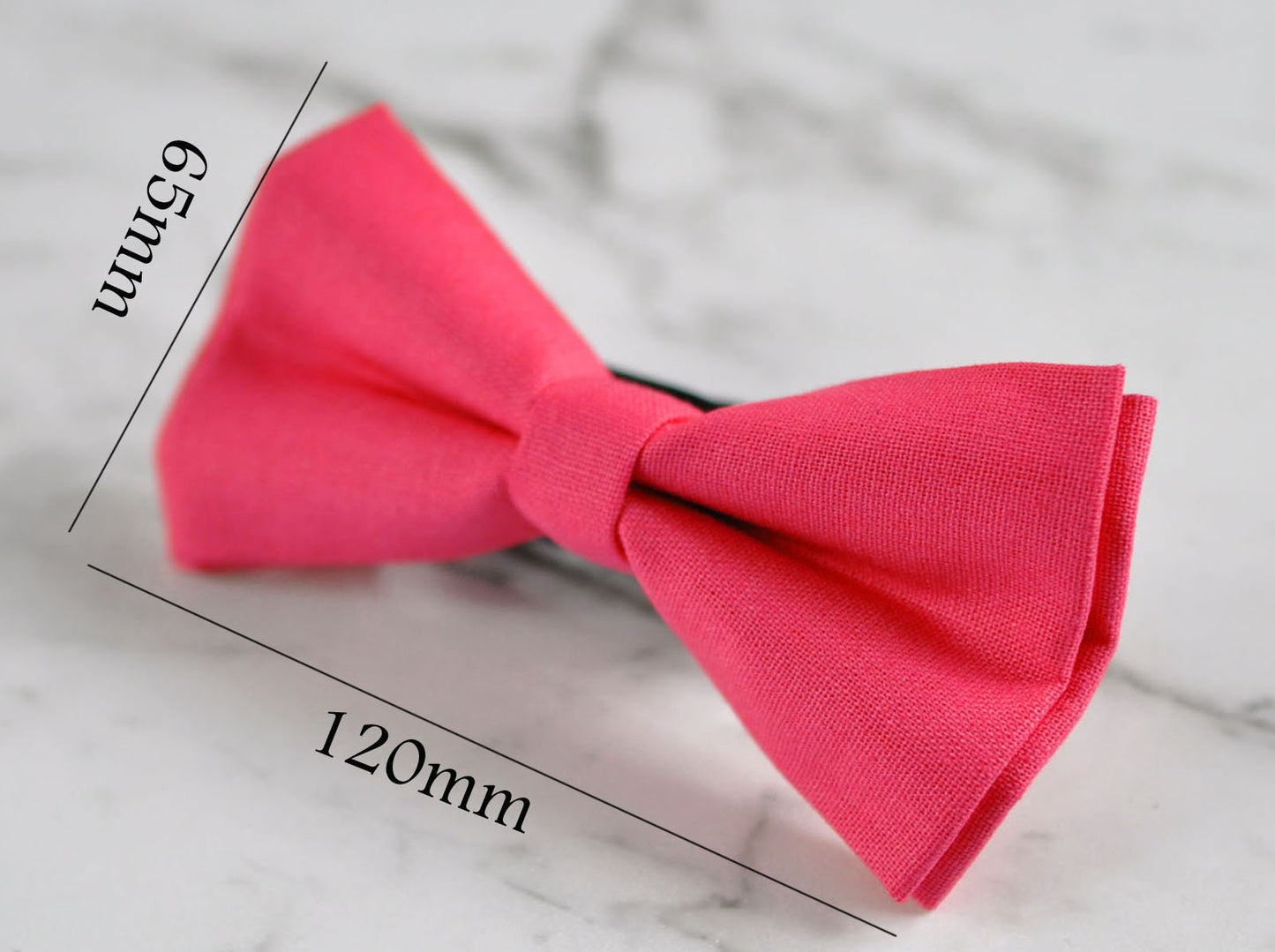Unisex Men 100% Cotton Quality Hot Pink Solid Color Handmade Bow Tie Bowtie Craft Wedding Party