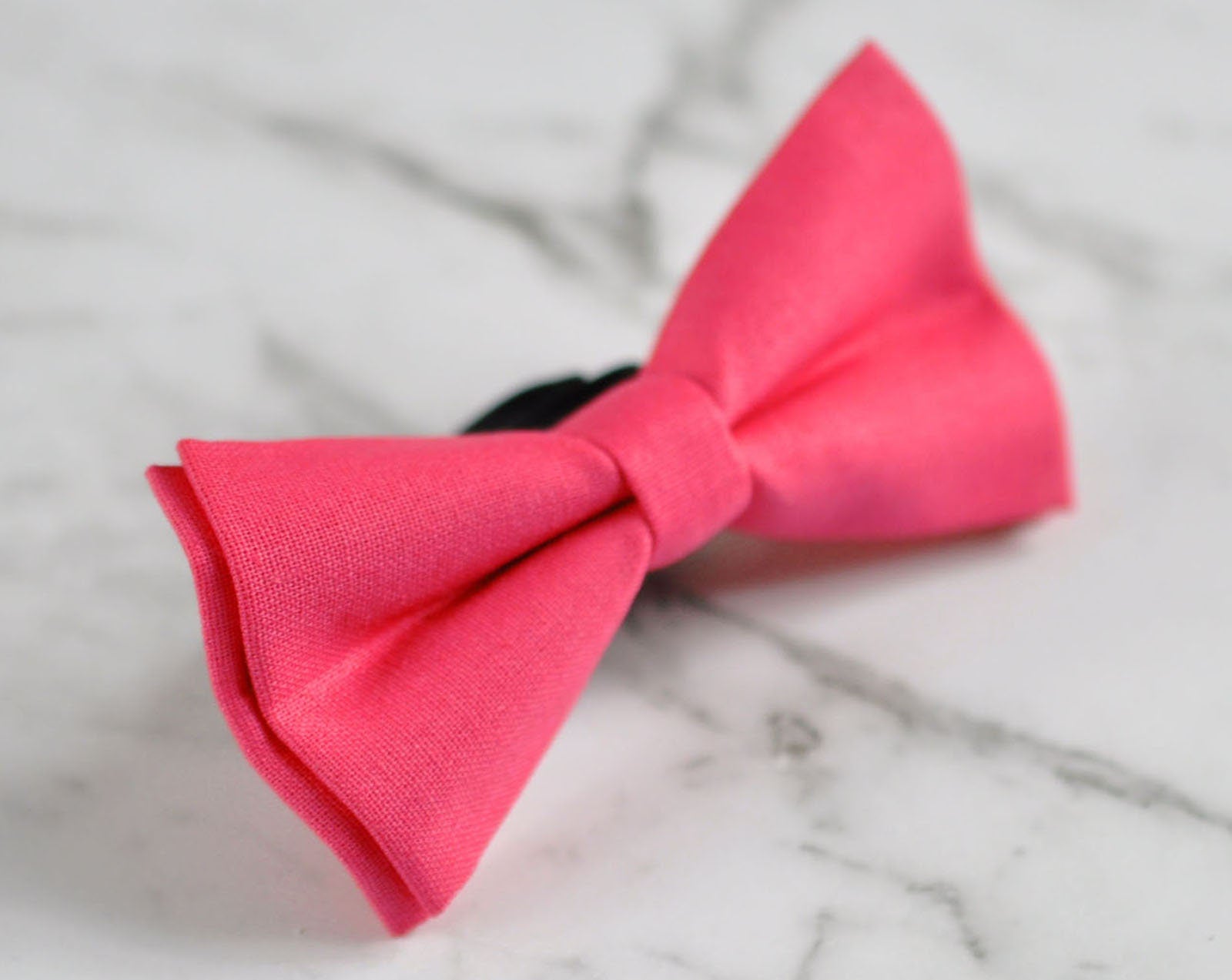 Unisex Men 100% Cotton Quality Hot Pink Solid Color Handmade Bow Tie Bowtie Craft Wedding Party