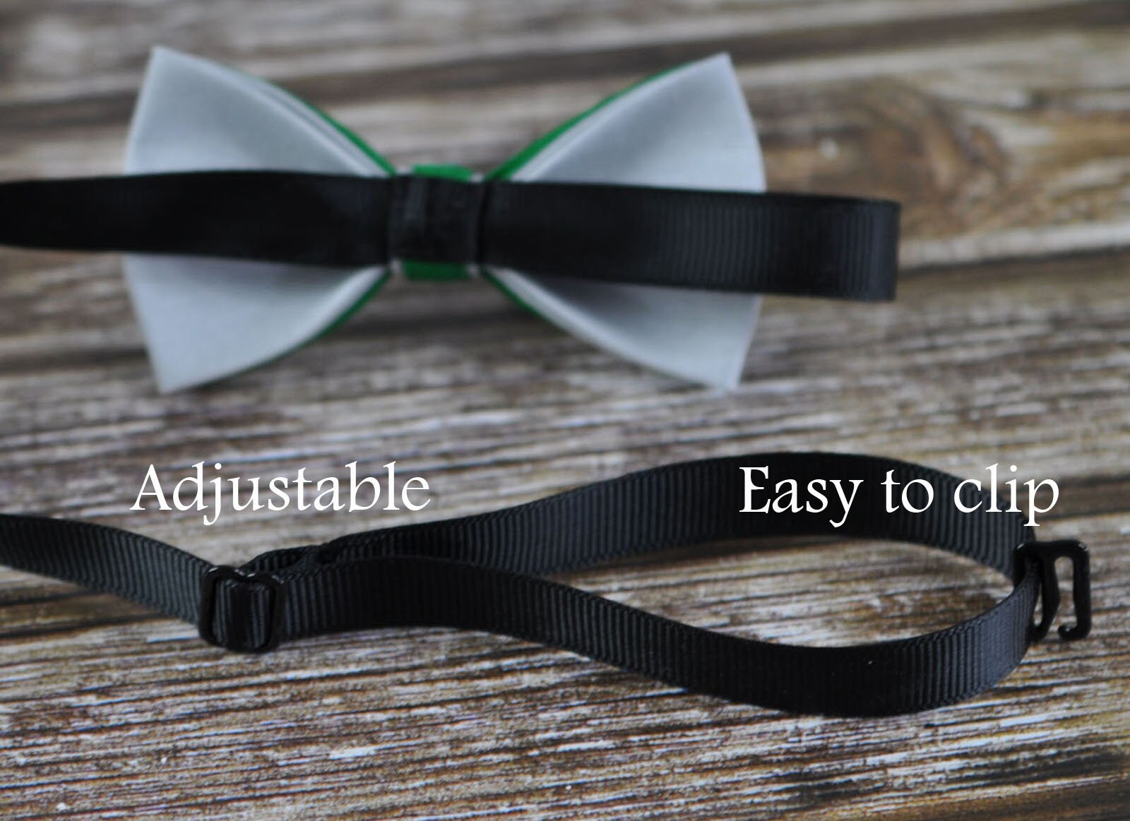 Men Women EVER GREEN and Grey Gray 2 Layers 100% Cotton Hand Made Groomsmen Bowtie Bow Tie Wedding Ball Party