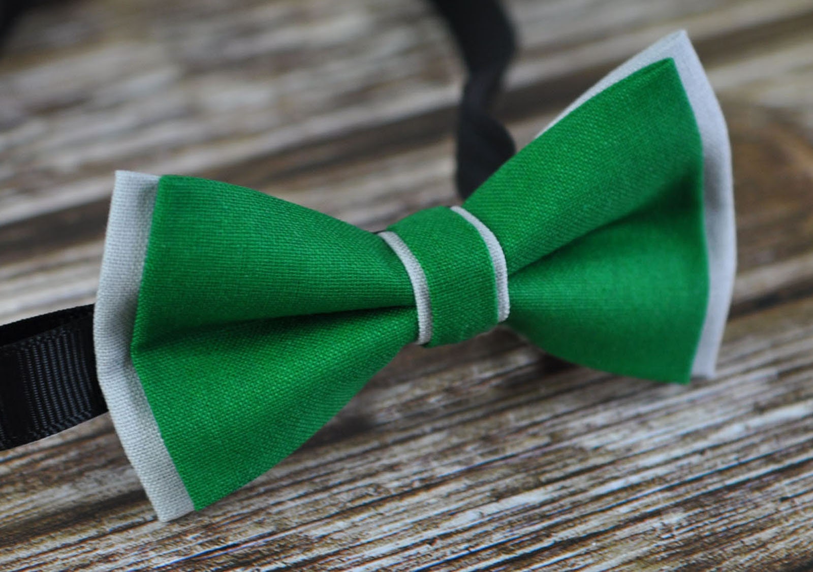 Men Women EVER GREEN and Grey Gray 2 Layers 100% Cotton Hand Made Groomsmen Bowtie Bow Tie Wedding Ball Party