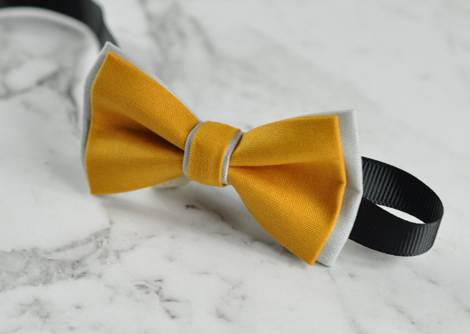 Boy Kids Baby Cotton BUTTERSCOTCH Yellow Grey Bow Tie Bowtie Party Wedding 1-6 Years Old