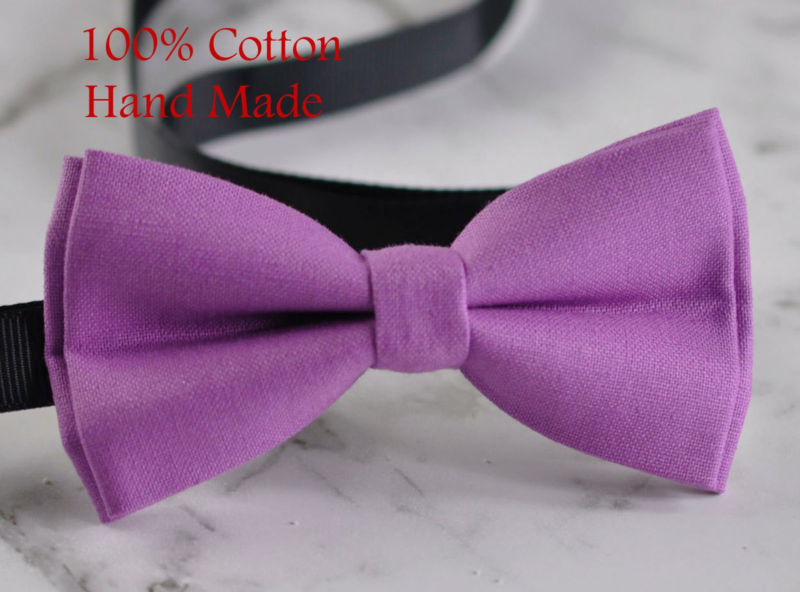 MEN Women 100% Cotton Matte ORCHID Purple Solid Craft Bow Tie Bowtie Wedding Party Hand Made