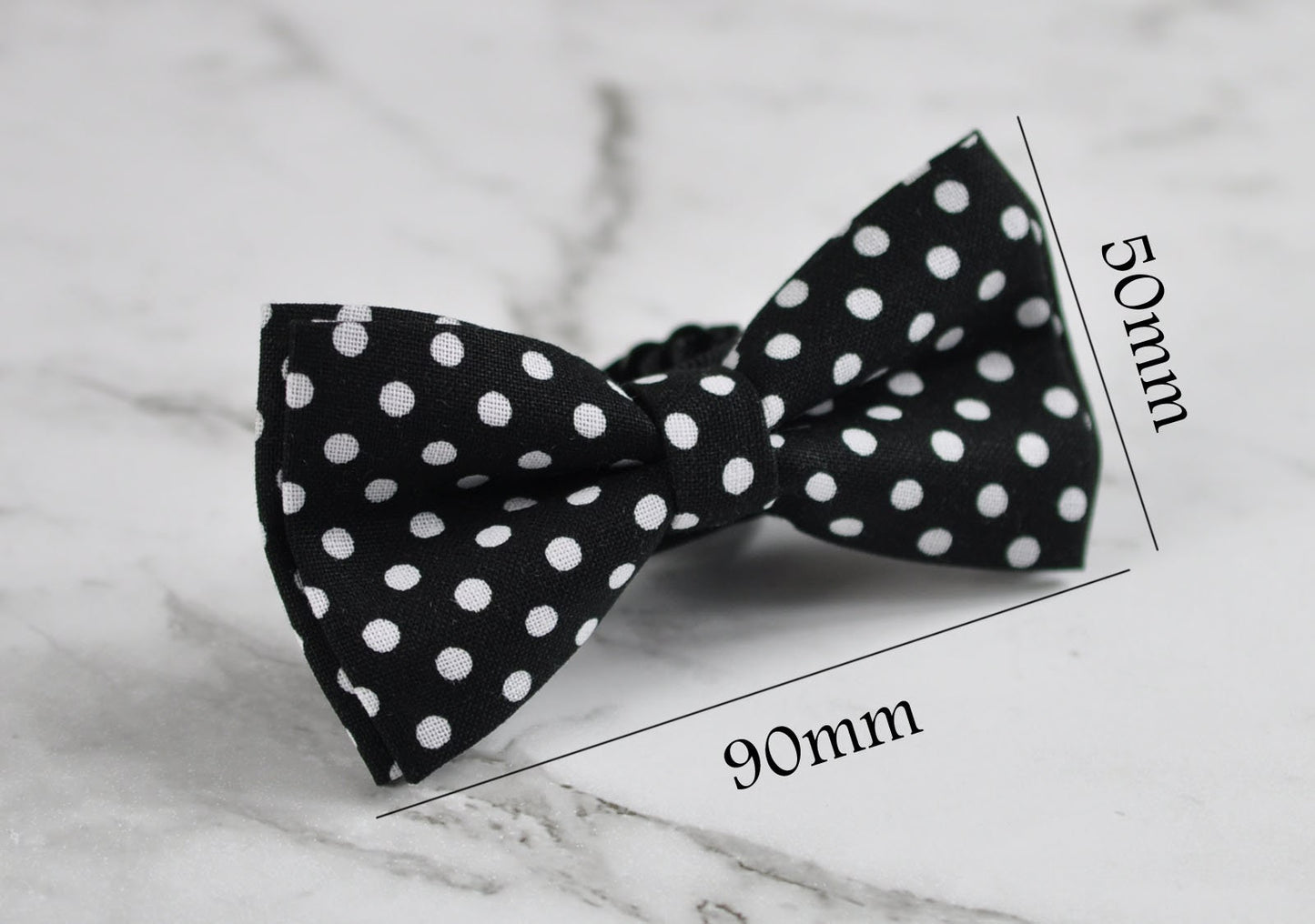 Boy infant Kids Page Boy Baby 100% Cotton BLACK- WHITE DOTS Bow Tie Bowtie Wedding 1-6 Years Old