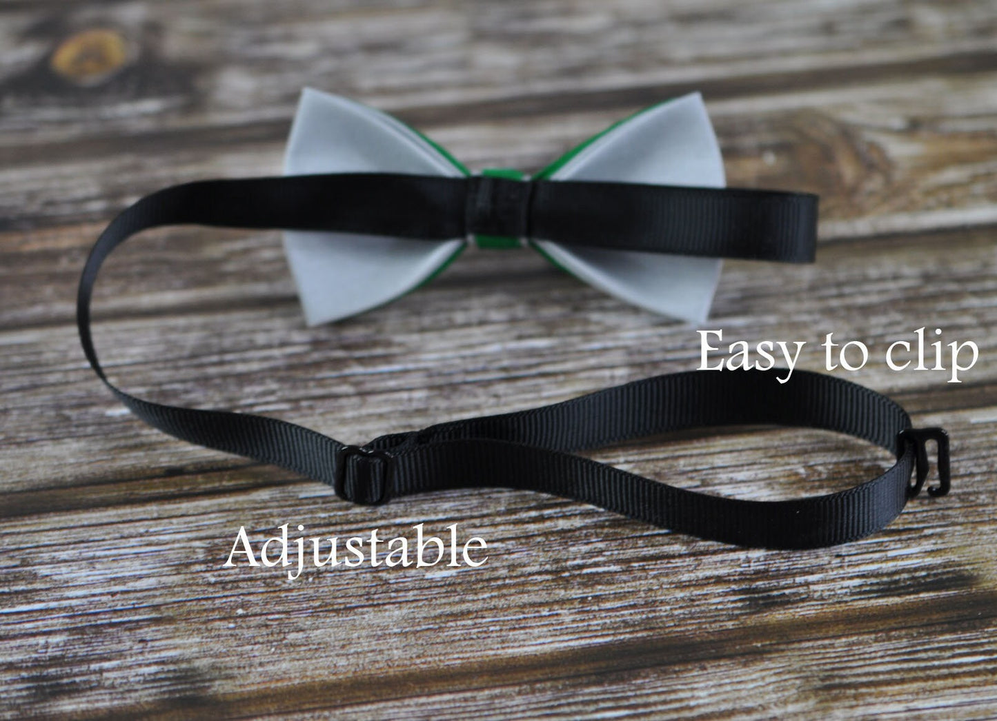 Baby Boy Kids Page Boy 100% Cotton Handmade Ever Green AND Grey 2 Layers Bow Tie Bowtie Party Wedding Fits 1-6 YEARS OLD