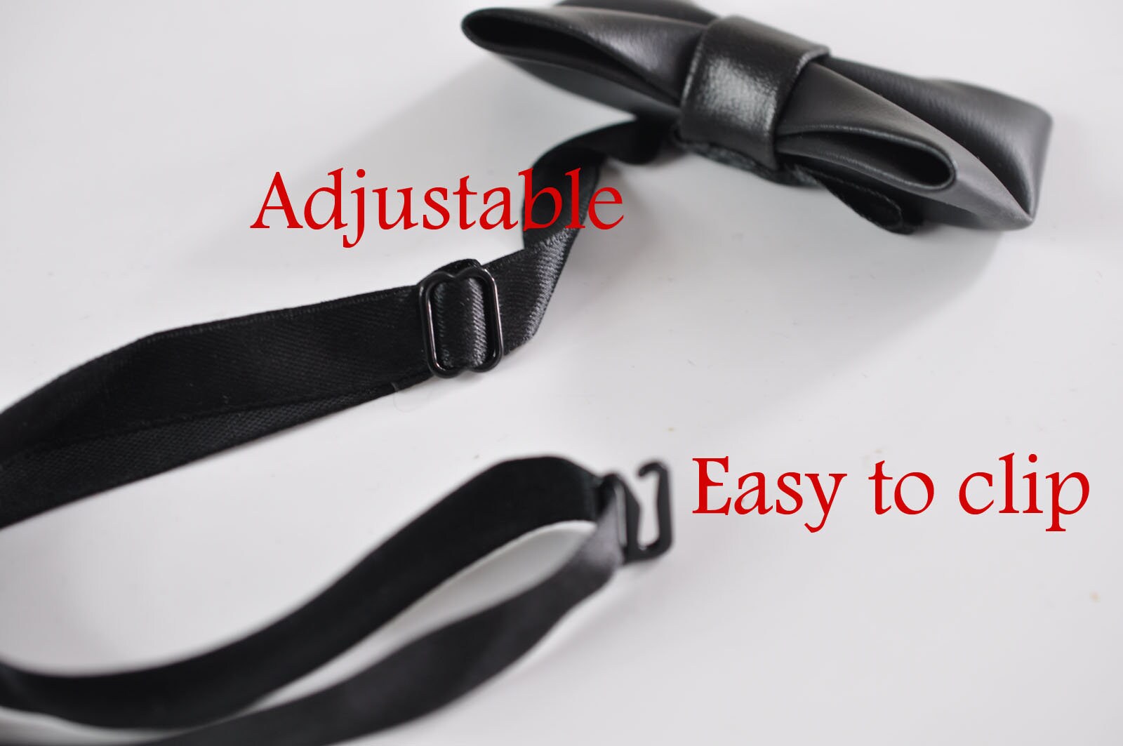 Kids Boys Baby Toddler Black Faux Leather Shining Bow tie and Black Faux Leather Suspenders Braces Wedding Set Fits 1-6 Years Old