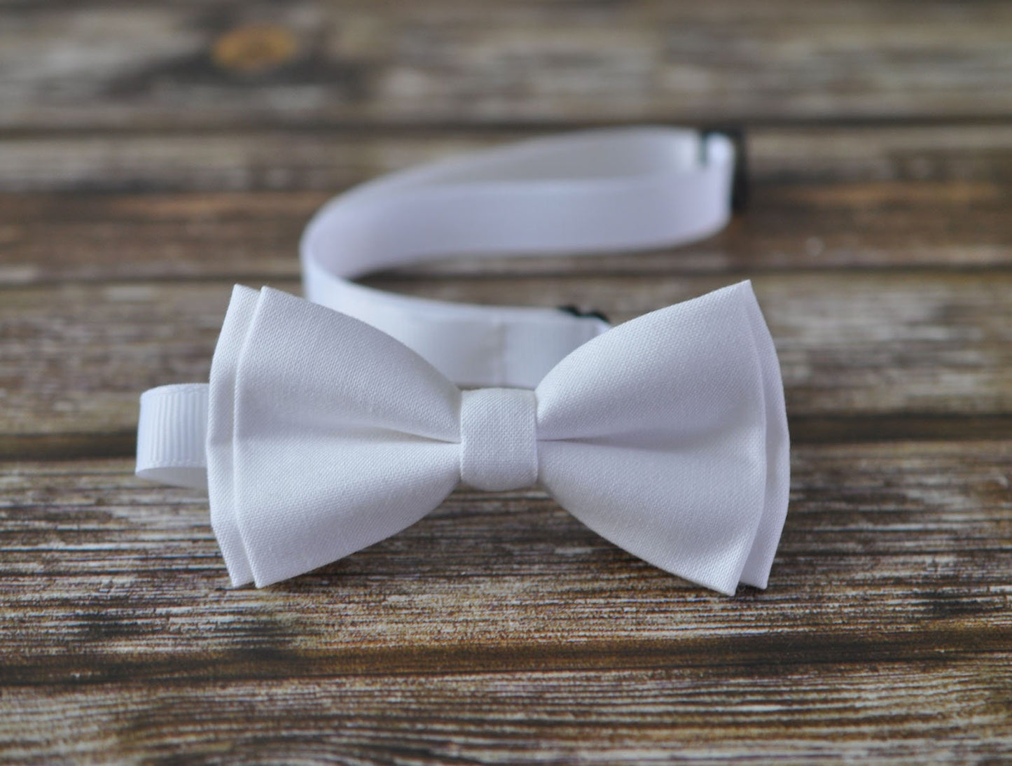 White Clip-on Braces Elastic Suspenders + 100% Cotton White Solid Bowtie Bow Ties for Baby Infant / Boy Kids / Youth Teenage / Men Adult