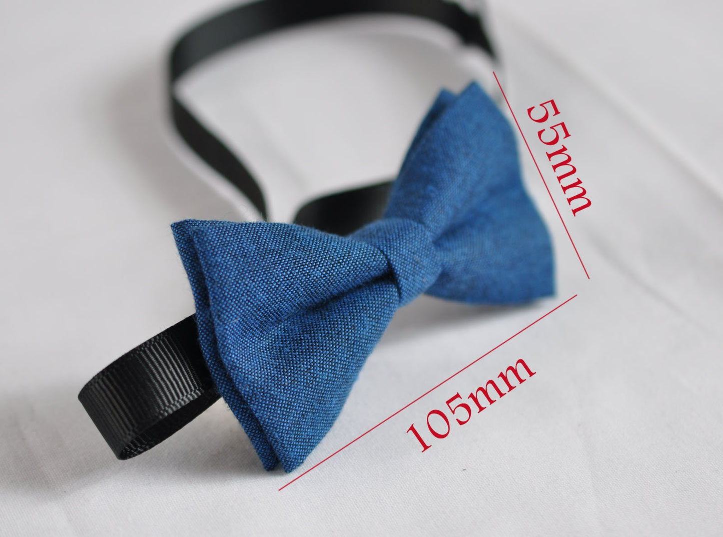 Kids Page Boy Teenage Youth 100% Cotton Mottled Ink Blue Bow Tie Bowtie Wedding Fits 7-14 Years Old