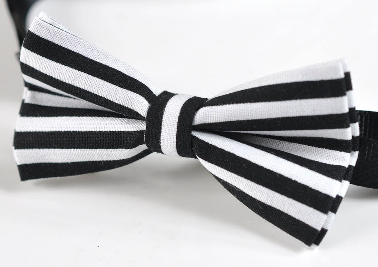 Men Women 100% Cotton Quality ELEMENTS STRIPE BLACK Stripes Pattern Handmade Pretied Bow Tie Bowtie Craft Wedding Party