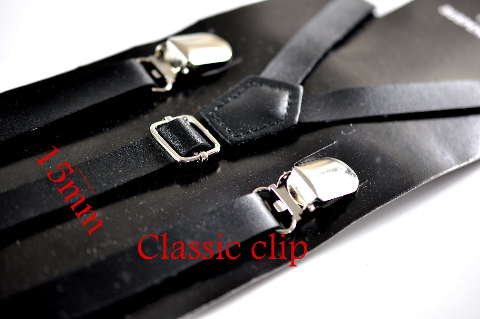 Kids Boys Baby Toddler Black Faux Leather Shining Bow tie and Black Faux Leather Suspenders Braces Wedding Set Fits 1-6 Years Old