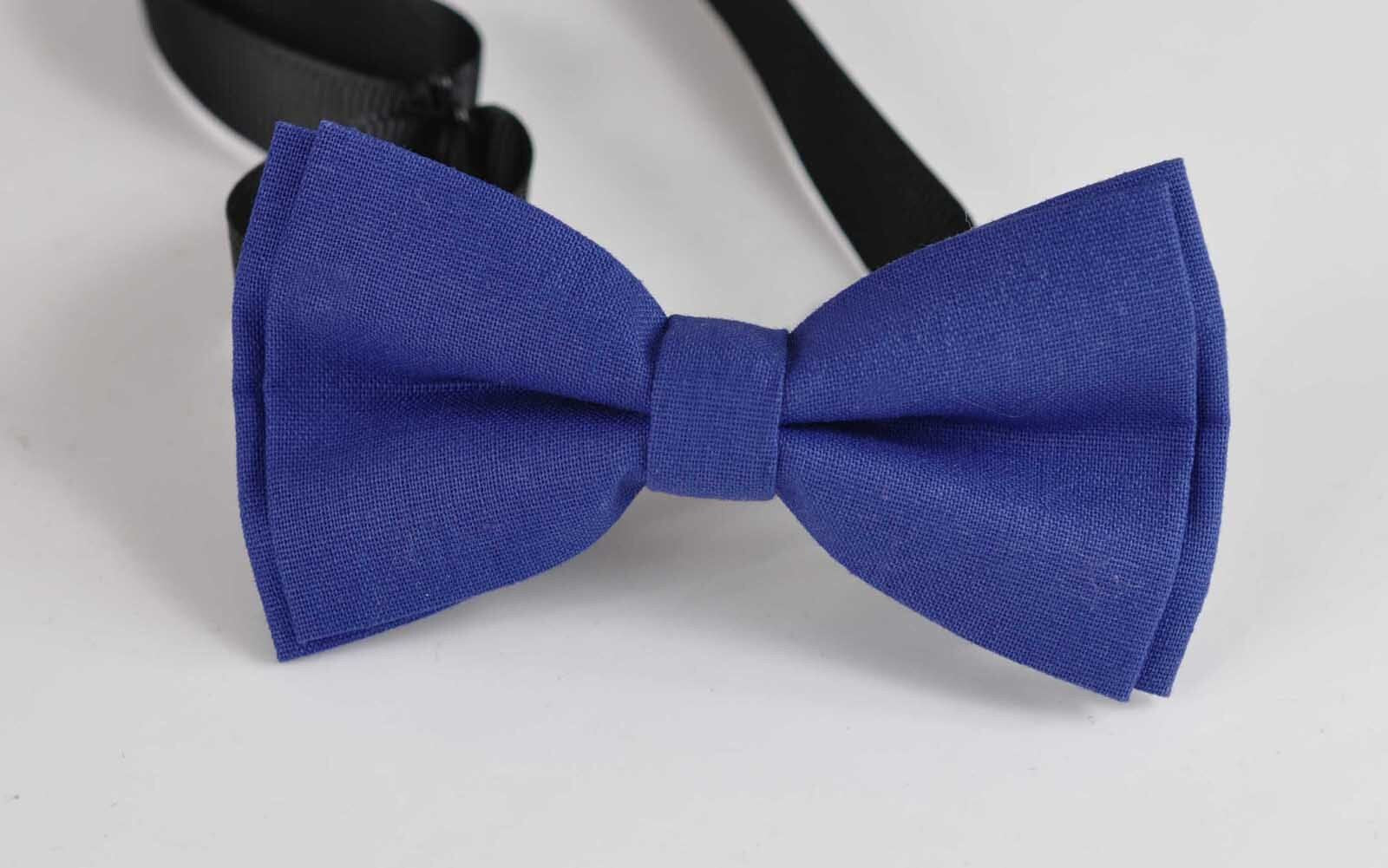 Royal Blue Indigo Elastic Suspenders Braces + Matched Bowtie Bow Ties For Baby infant / Kids Page Boy Toddler / Youth Teenage / Adult