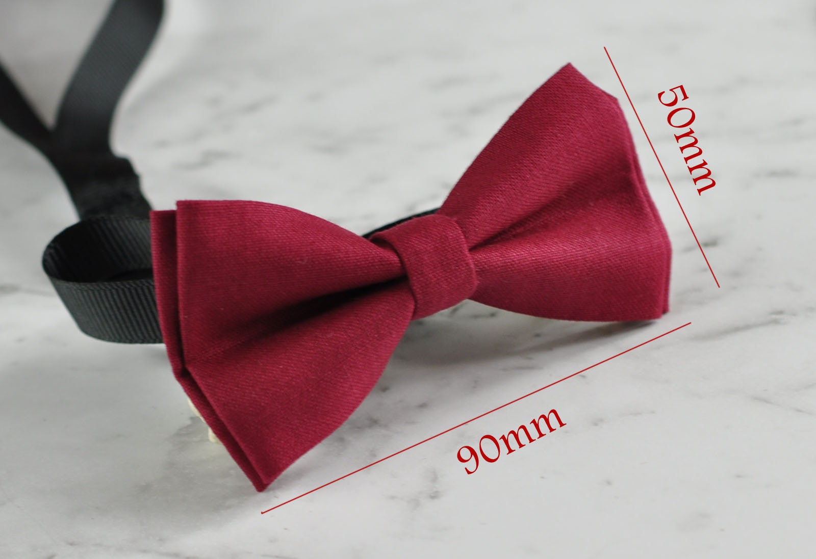 BOY KIDS Baby Infant Burgundy Rumba Red Clip-on Braces Elastic Suspenders + 100% Cotton Rumba Red Solid Bowtie Bow Ties Fits 1-6 Years Old