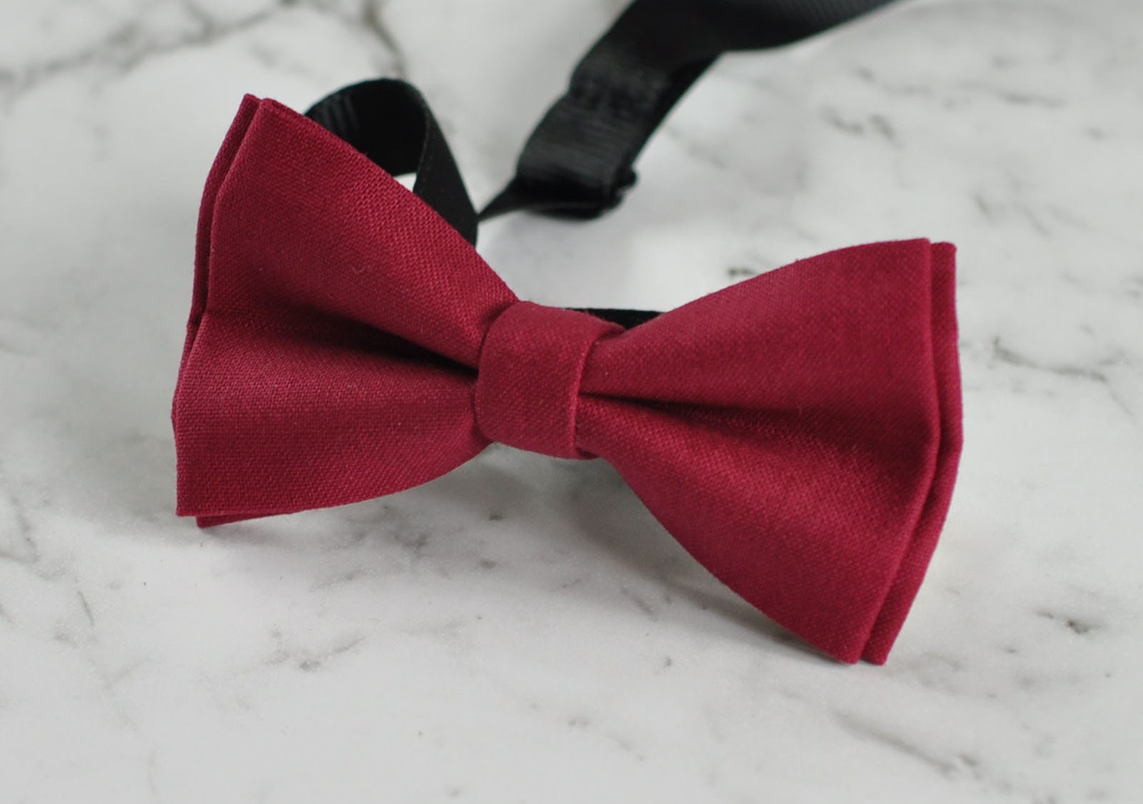 BOY KIDS Baby Infant Burgundy Rumba Red Clip-on Braces Elastic Suspenders + 100% Cotton Rumba Red Solid Bowtie Bow Ties Fits 1-6 Years Old
