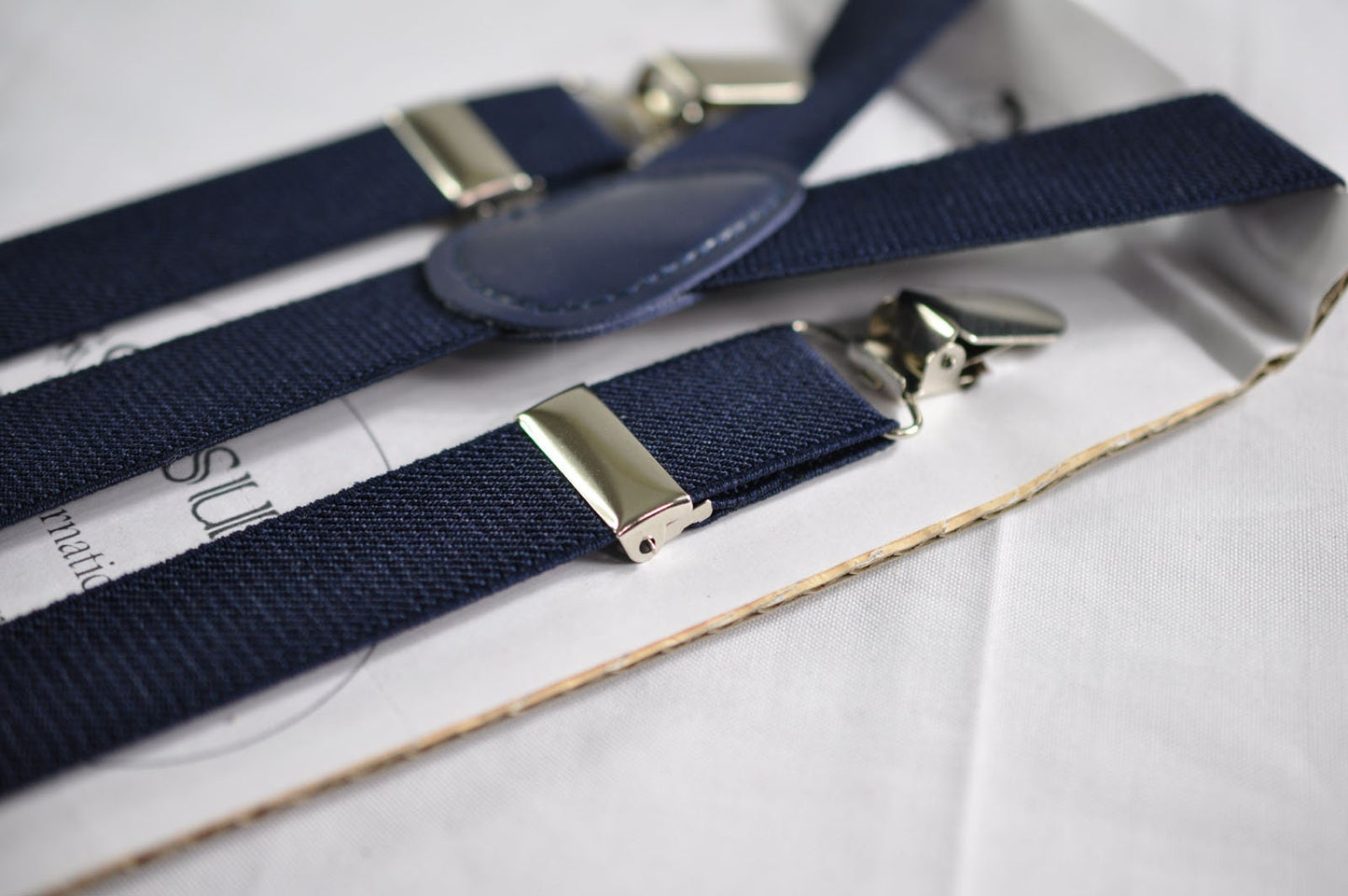 Warm Dusky Dusty Rose Pink Blush Pink Cotton Bow tie+ Navy Blue Elastic Suspenders Braces for Men / Youth / Boy Kids / Baby Toddler