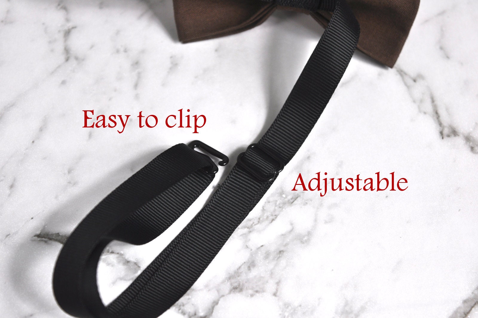 Dark Brown Faux Leather Skinny Adjustable Braces Suspenders + 100% Cotton Brown Bowtie Bow Ties for BOY KIDS Baby Infant or Youth Teenage