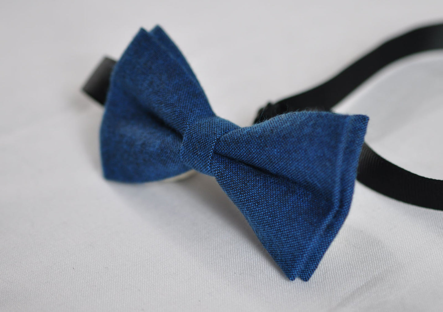 Kids Page Boy Teenage Youth 100% Cotton Mottled Ink Blue Bow Tie Bowtie Wedding Fits 7-14 Years Old