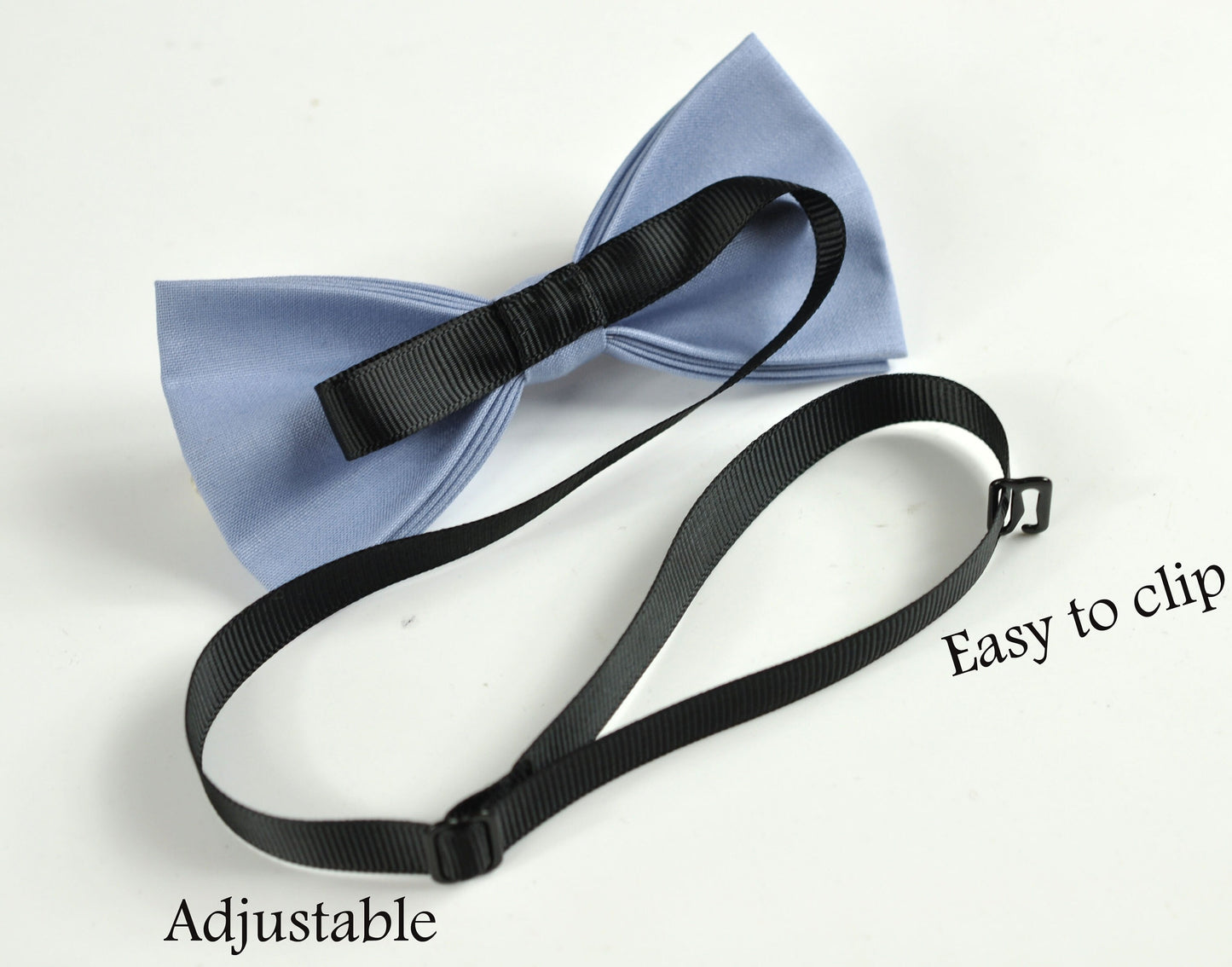 Unisex Men 100% Cotton Quality Dusky Dusty Blue Blush Blue Cornflower Blue Solid Color Handmade Bow Tie Bowtie Craft Wedding Party