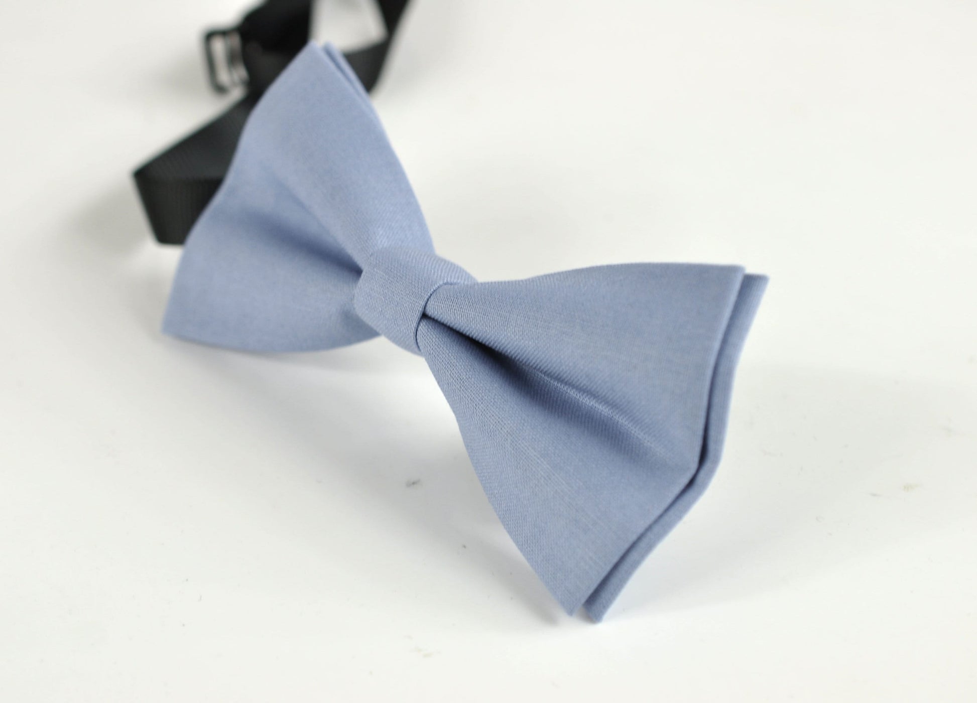 Unisex Men 100% Cotton Quality Dusky Dusty Blue Blush Blue Cornflower Blue Solid Color Handmade Bow Tie Bowtie Craft Wedding Party