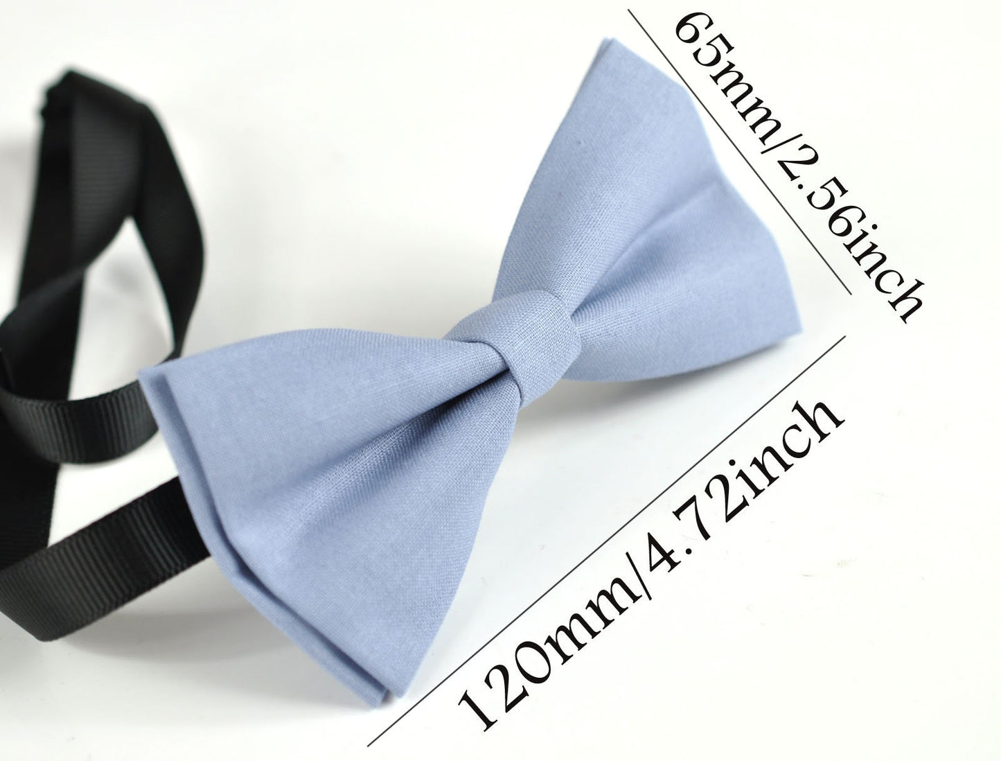 Unisex Men 100% Cotton Quality Dusky Dusty Blue Blush Blue Cornflower Blue Solid Color Handmade Bow Tie Bowtie Craft Wedding Party
