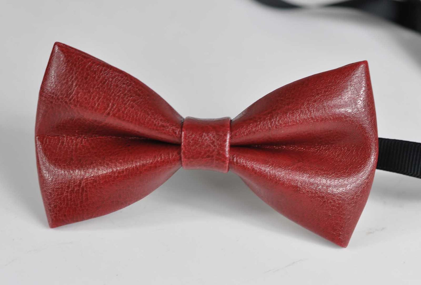 Burgundy Wine Dark Red Shining Faux Leather Pretied Bow Tie Bowties Wedding Party for Men / Youth Teenage / Toddler Boy / Baby Infant