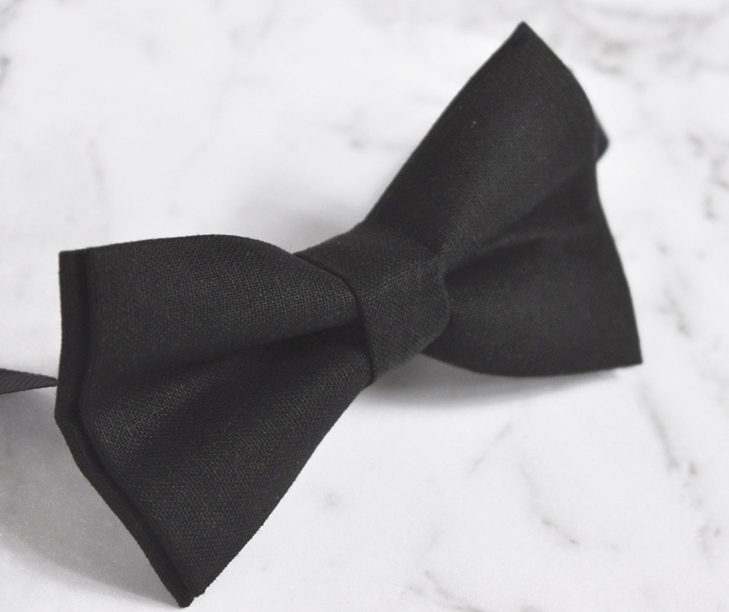 Black cotton Pretied Bow tie + Matched Faux Leather Adjustable Suspenders Braces for Baby infant / Boy Kids / Youth Teenage