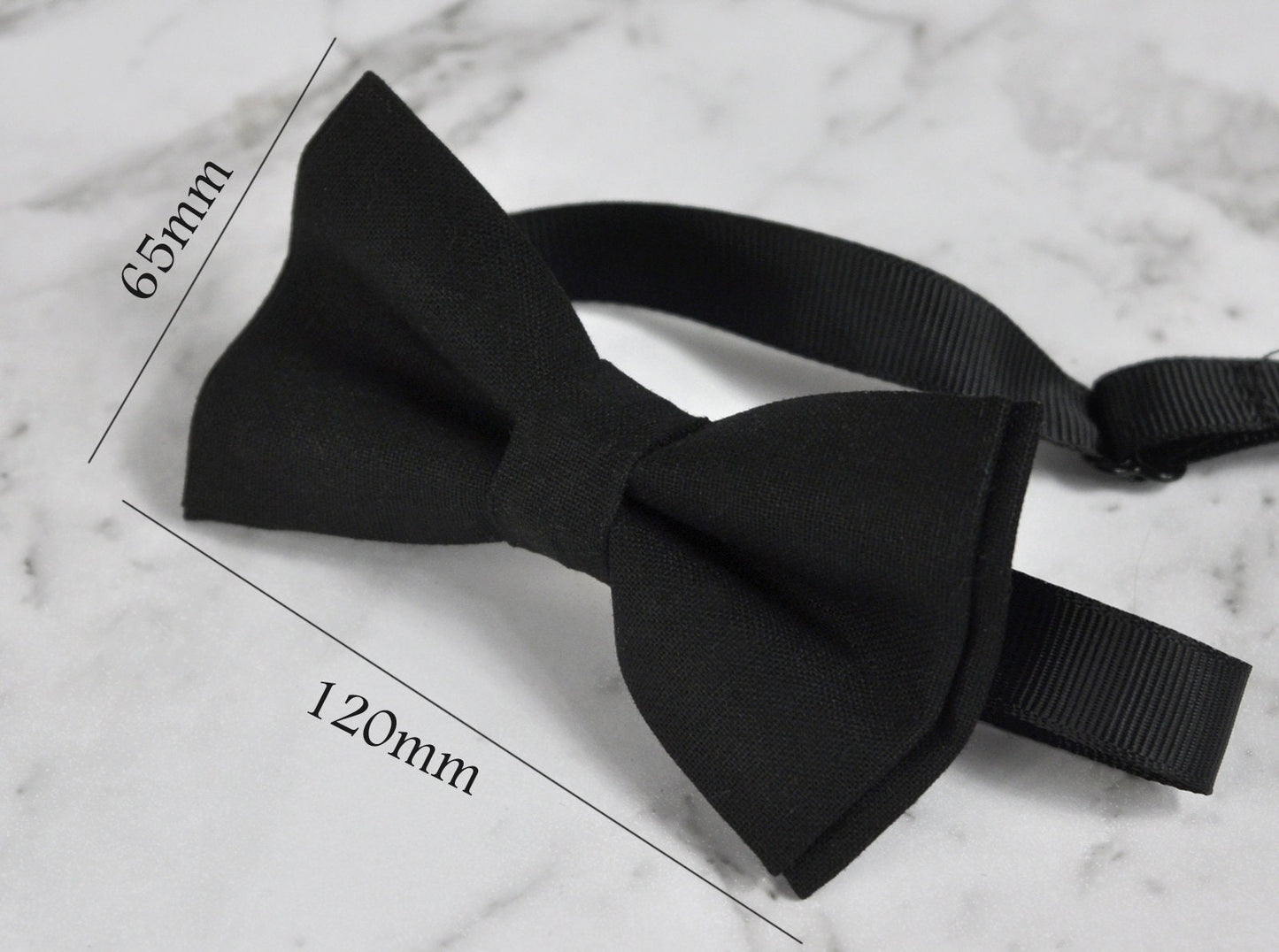 Black cotton Pretied Bow tie + Matched Faux Leather Adjustable Suspenders Braces for Baby infant / Boy Kids / Youth Teenage